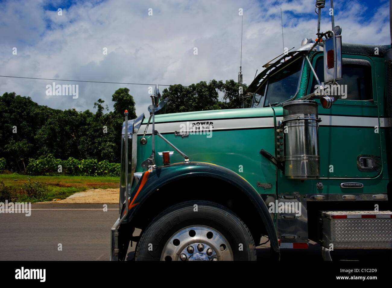Truck, Route 1, San Ramon, Republic of Costa Rica, Central America Stock Photo