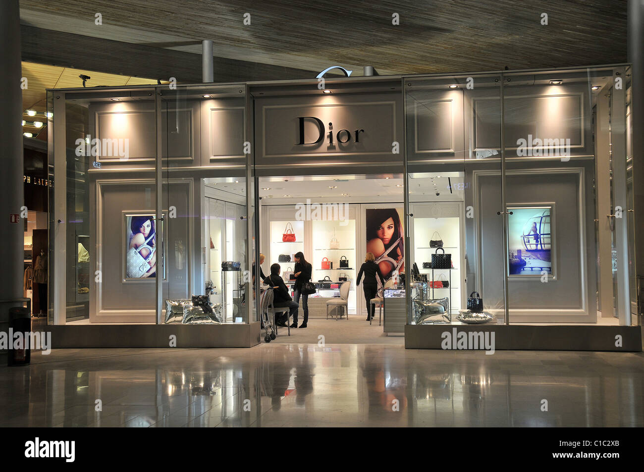 luxury store Dior terminal 2 Roissy airport France Stock Photo