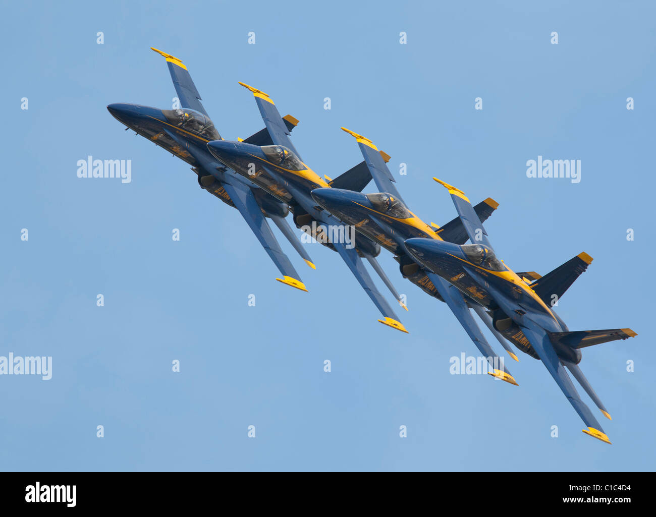 Blue Angels air team performing at the Dayton, Ohio Air Show Stock