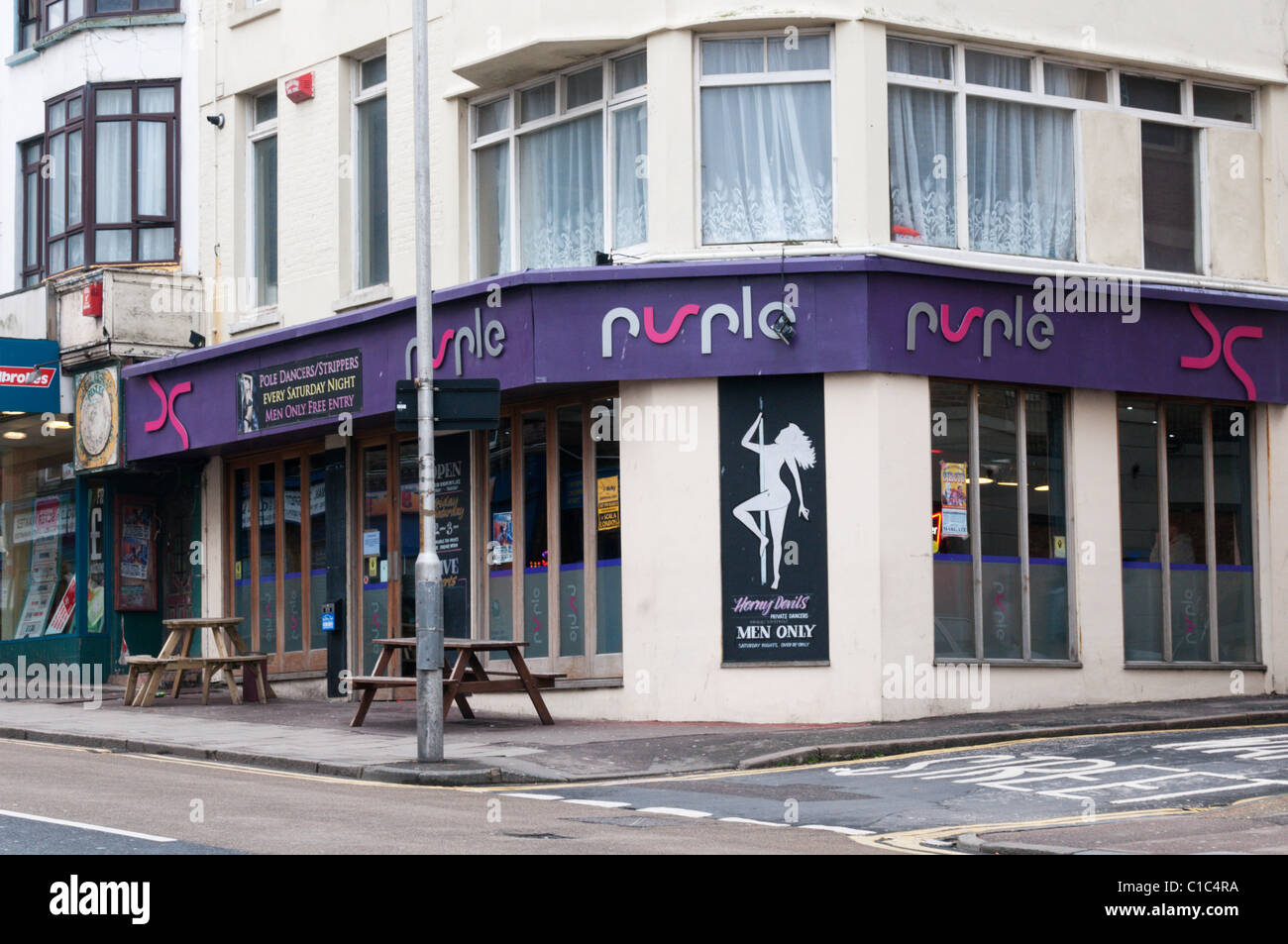 The purple strip club in Margate, Kent Stock Photo - Alamy