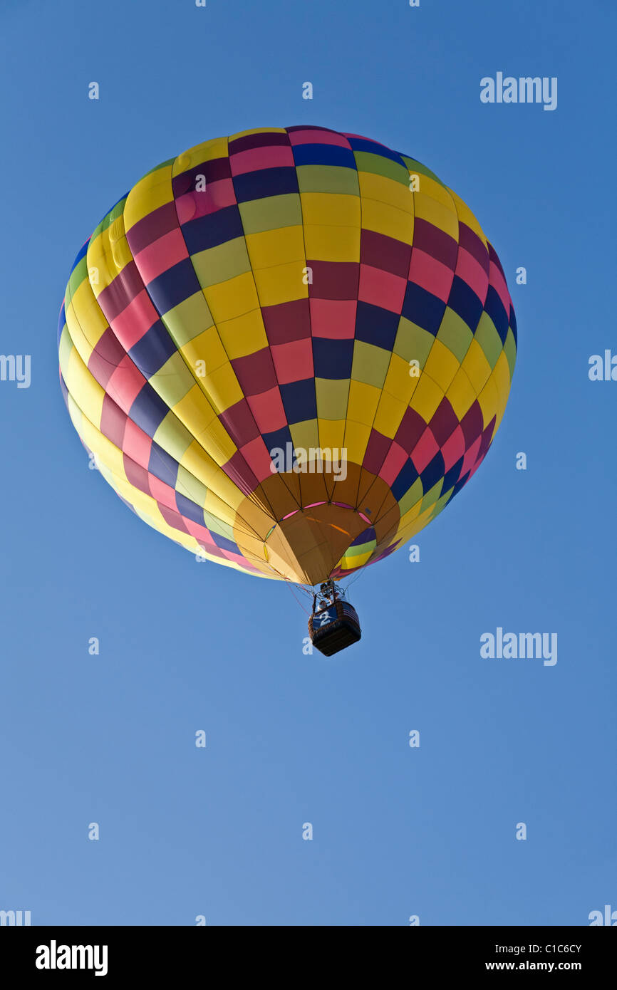 Hot air balloon in flight Stock Photo Alamy