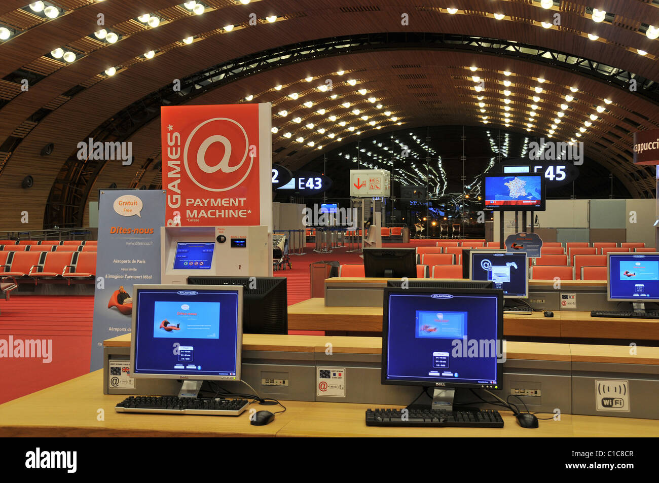 wi-fi, terminal 2, Paris Charles De Gaulle, Roissy , airport , France Stock Photo