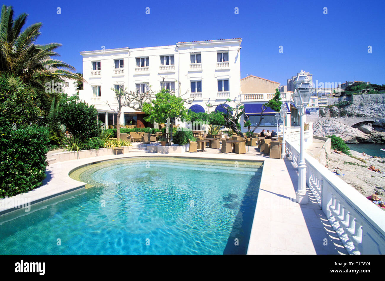 France, Bouches du Rhone, Marseille, le petit Nice Passedat, luxury hotel and restaurant Stock Photo