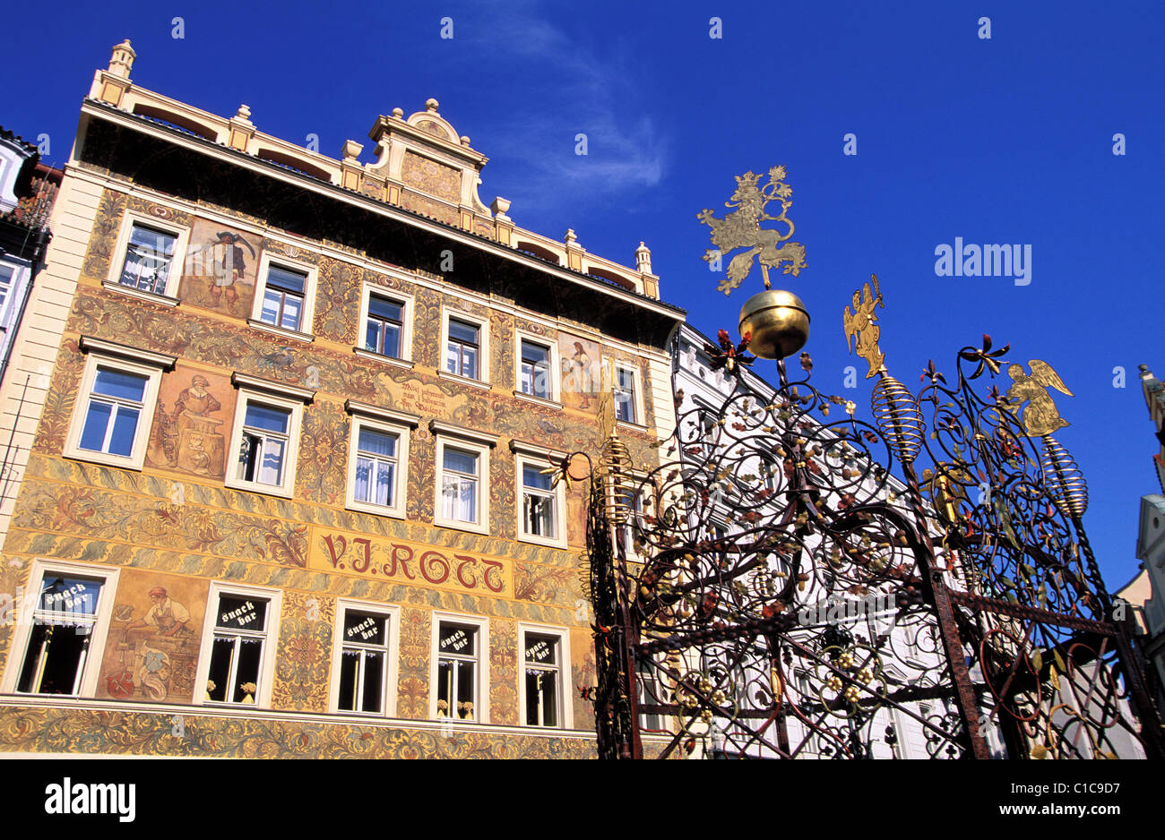 Czech Republic, Prague, Stare Mesto, U-Rotta House Stock Photo
