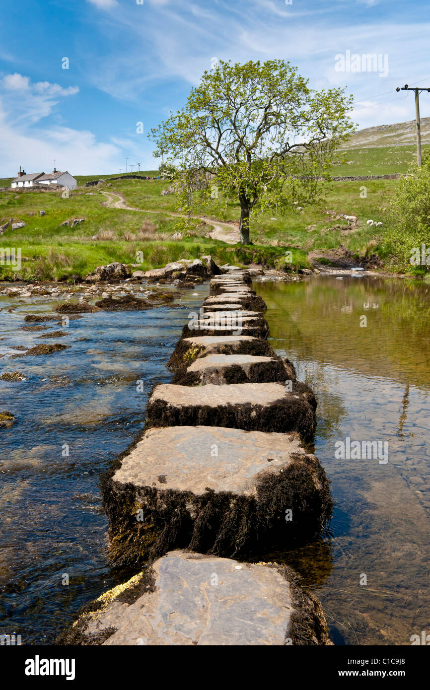 Stepping stones near  Beezley Falls Stock Photo