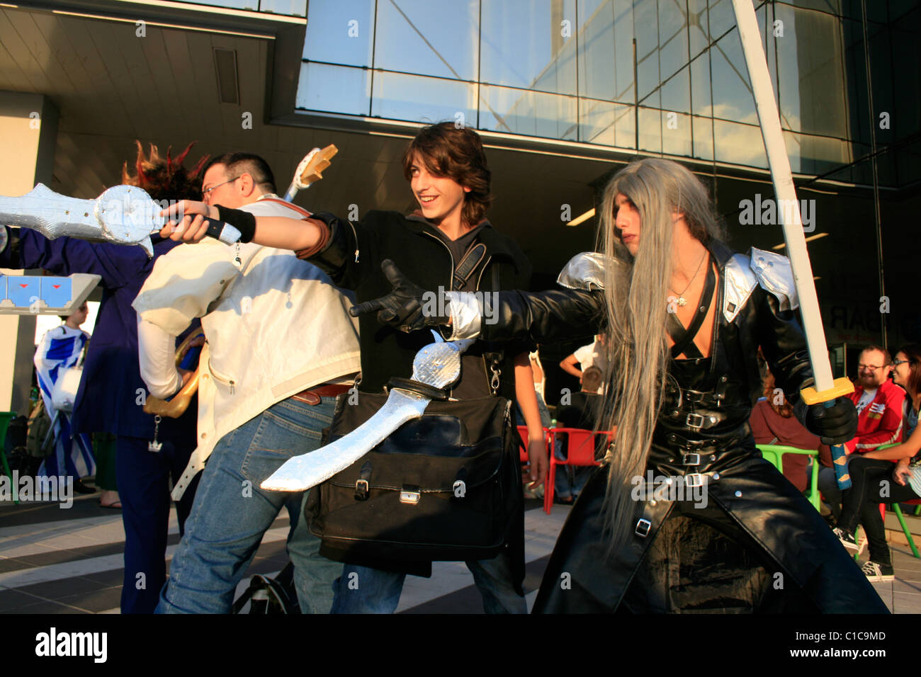 Cos Rom people dressed as cosplay characters at romics trade show in rome 2010 ...