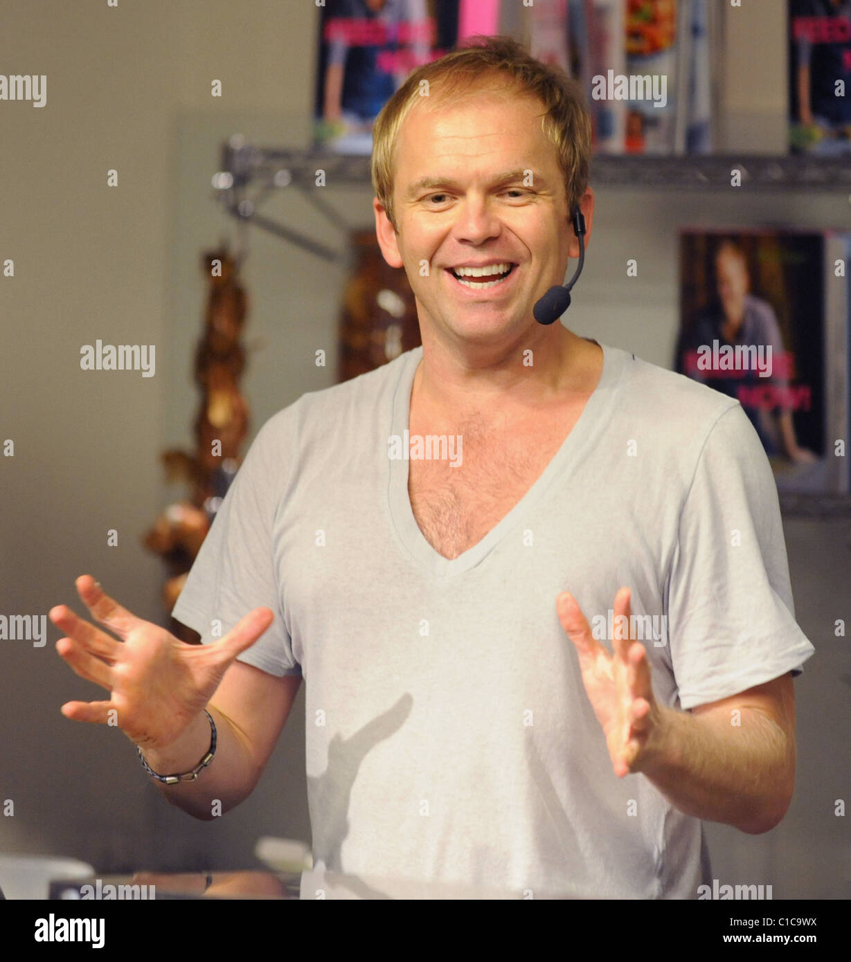 Australian chef Bill Granger gives a cooking demonstration and signs