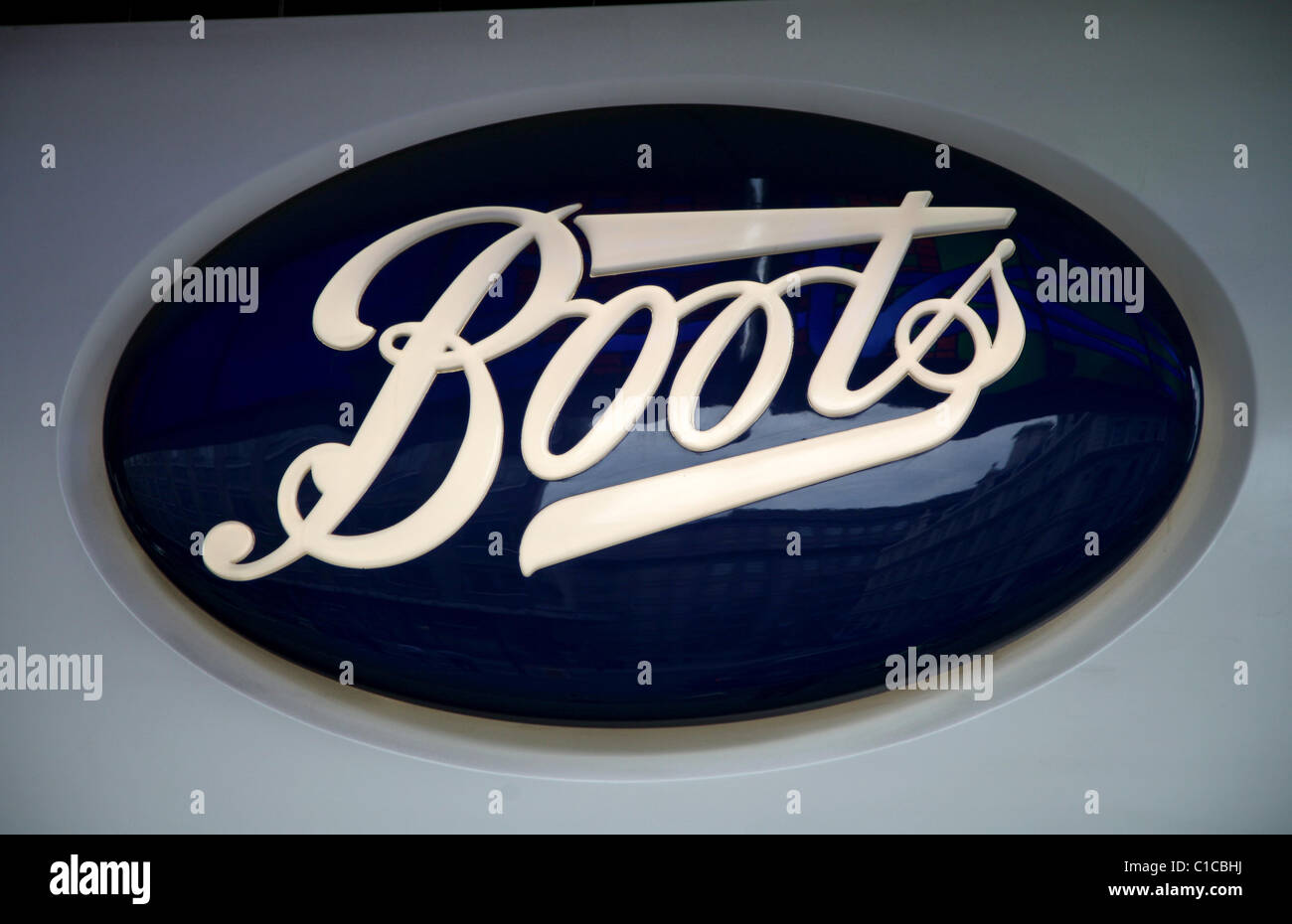 General View gv of the logo for Boots in London, England. Stock Photo
