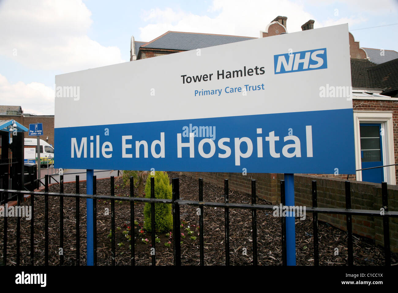 General View gv of Mile End Hospital in Mile End, east London, England. Stock Photo