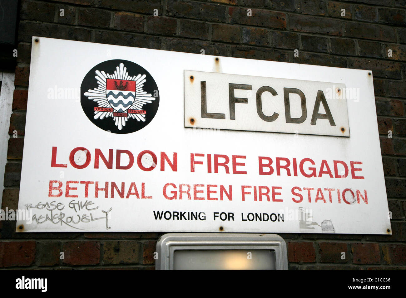General View GV of Bethnal Green Fire Station in Bethnal Green, London, England. Stock Photo