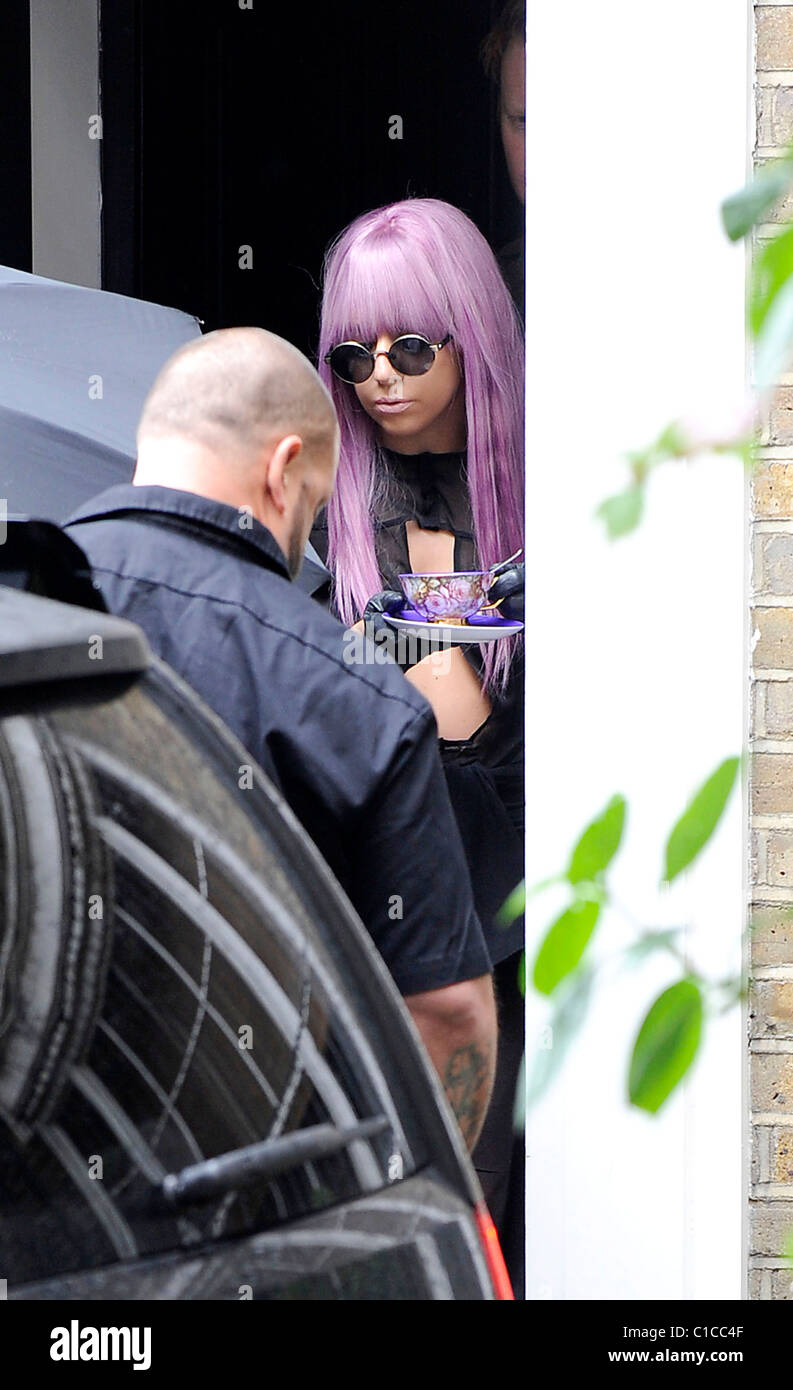 Lady Gaga Leaves Her Hotel Carrying A Teacup And Saucer Which