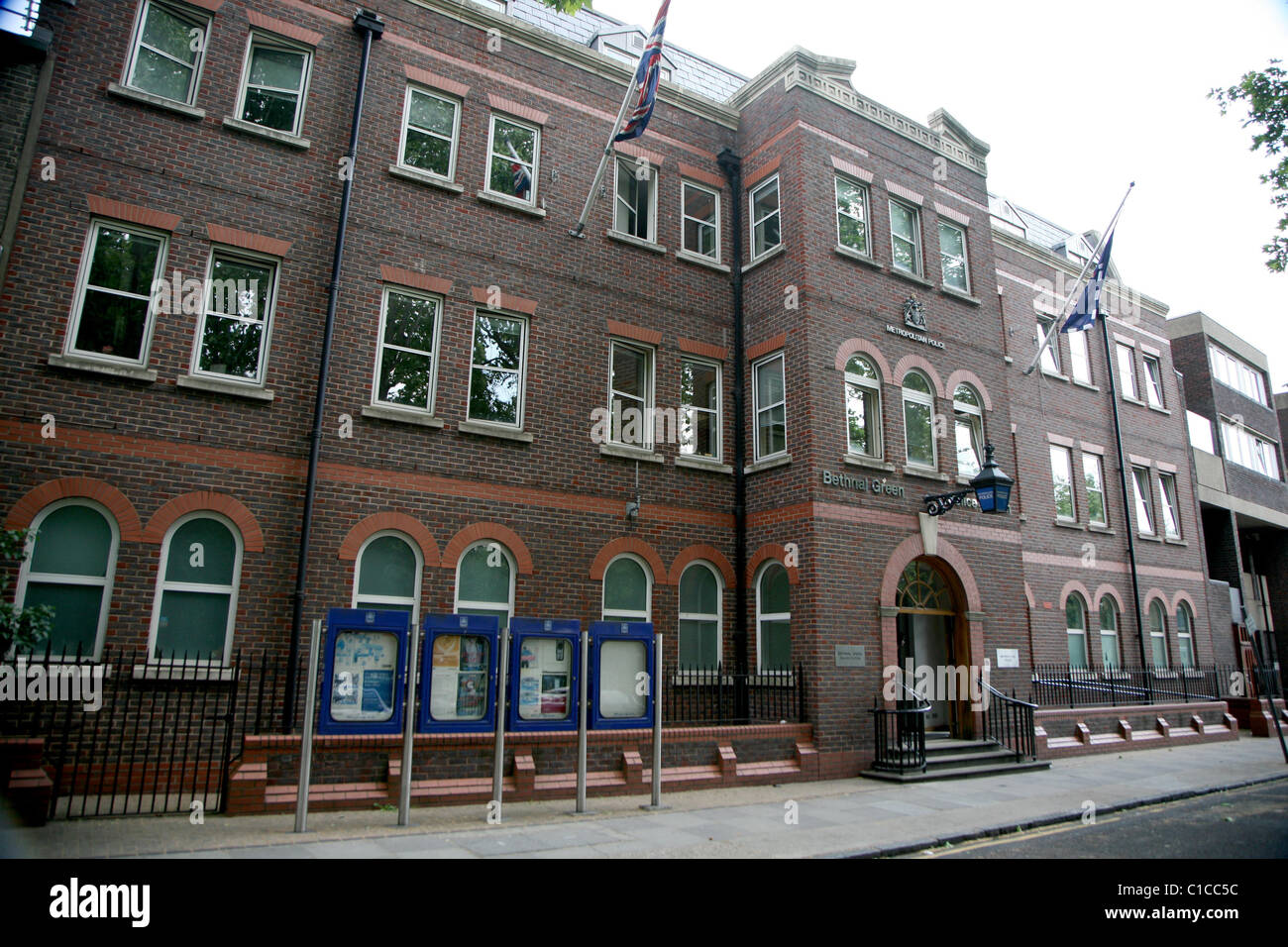General View GV of Bethnal Green Police Station in Bethnal Green, London, England. Stock Photo