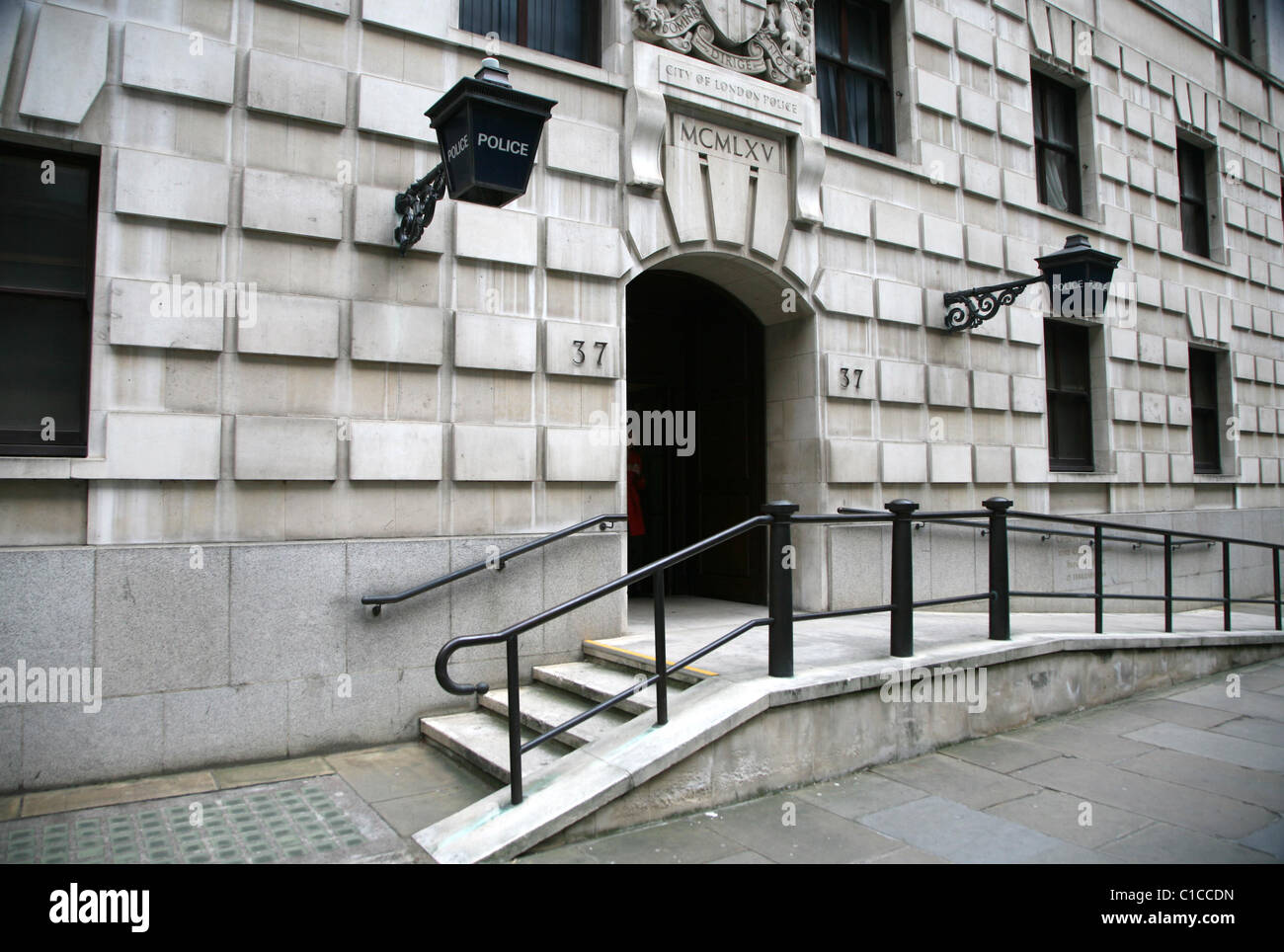 General View gv of City of London Polica Station on Wood Street, in London, England. Stock Photo