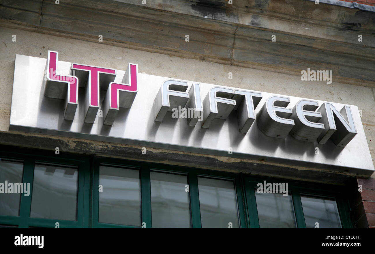 General View GV of Fiftteen Restaurant near Old Street in London, England. Stock Photo
