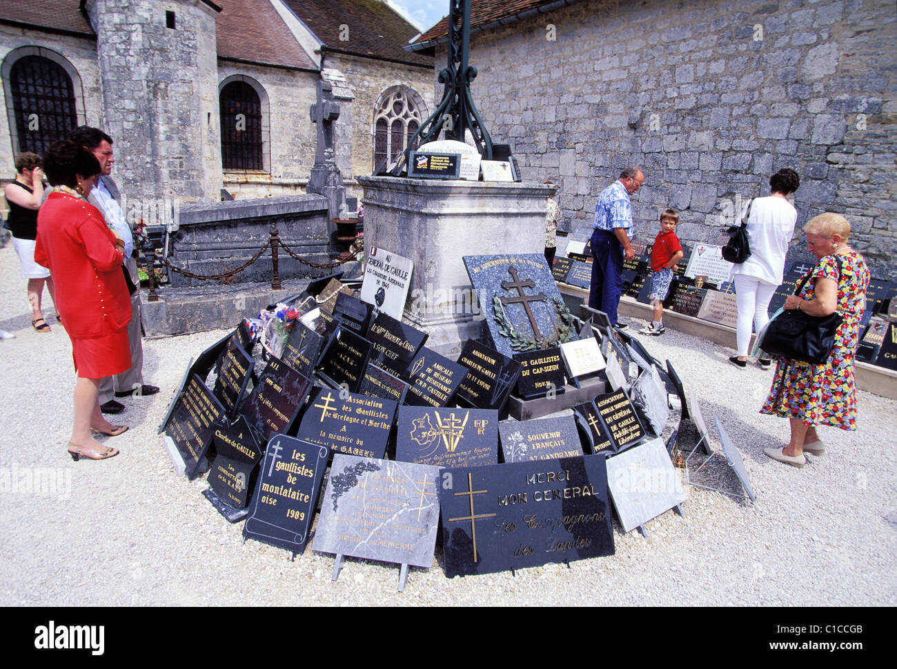 France, Haute Marne, colombey les Deux Eglises, la tombe du G en eral de Gaulle Stock Photo