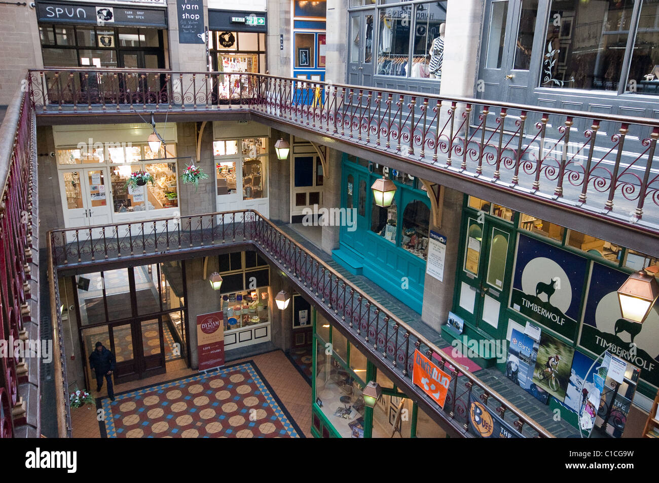 Independent shops in Byram Arcade shopping centre Huddersfield Stock