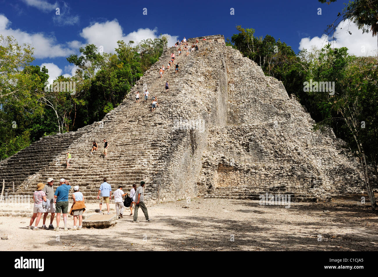 Nohoch Mul structure in the ruins of Coba in Quintana Roo State, Mexico Stock Photo