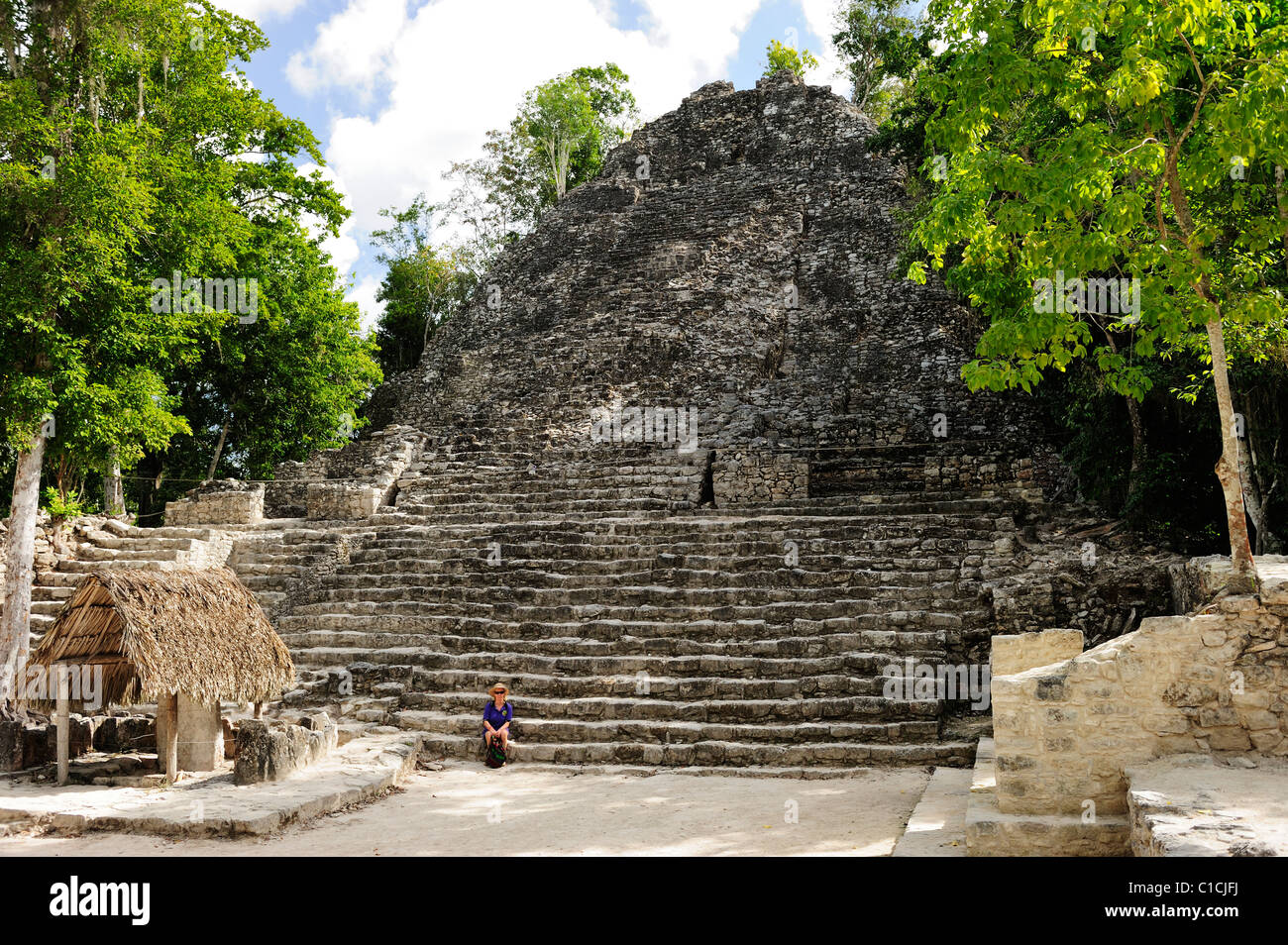 La Iglesia (the Church) in the ruins of Coba in Quintana Roo State, Mexico Stock Photo