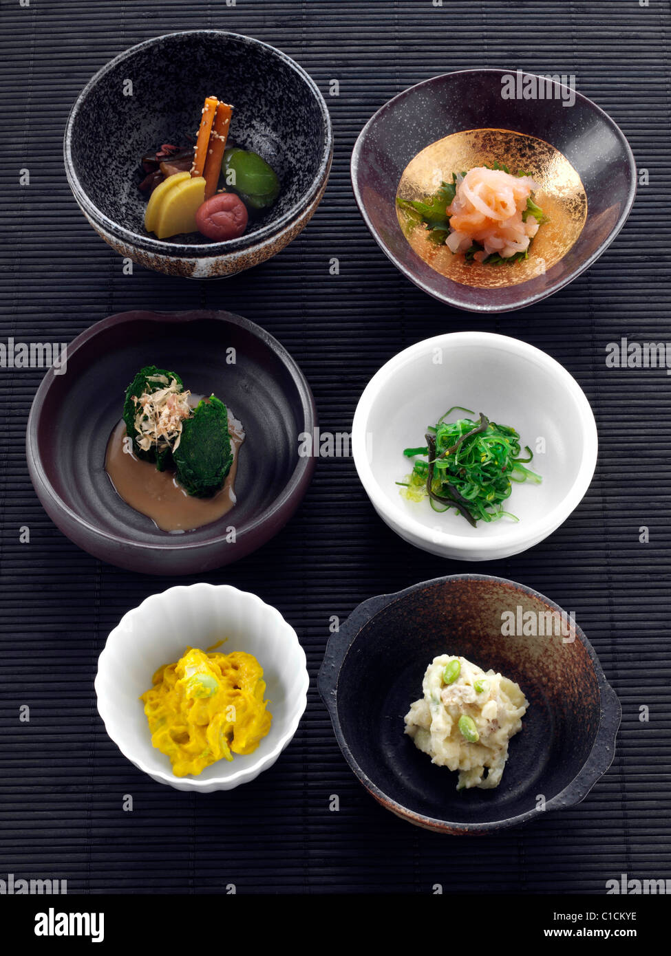 Japanese salads appetizers Stock Photo Alamy