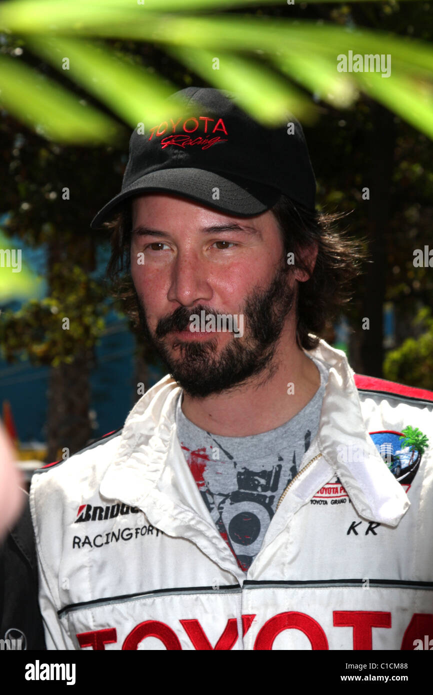 Keanu Reeves Celebrity race practice session at the Toyota Grand Prix ...