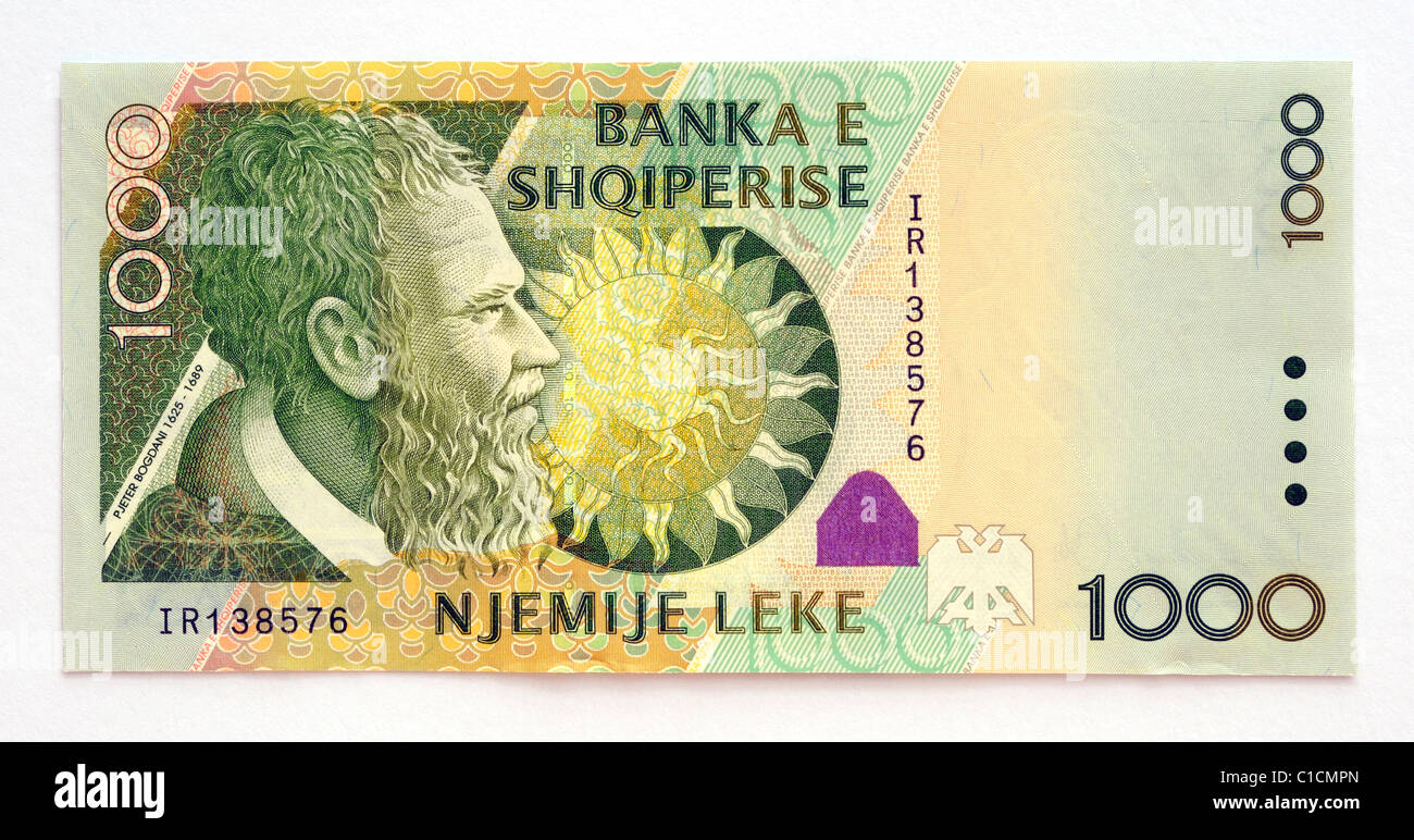 Albania 1000 One Thousand Leke Bank Note Stock Photo - Alamy
