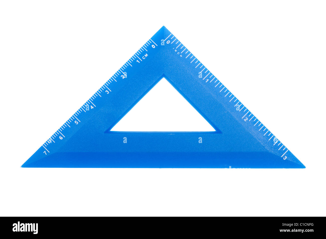 object on white - ruler close up Stock Photo