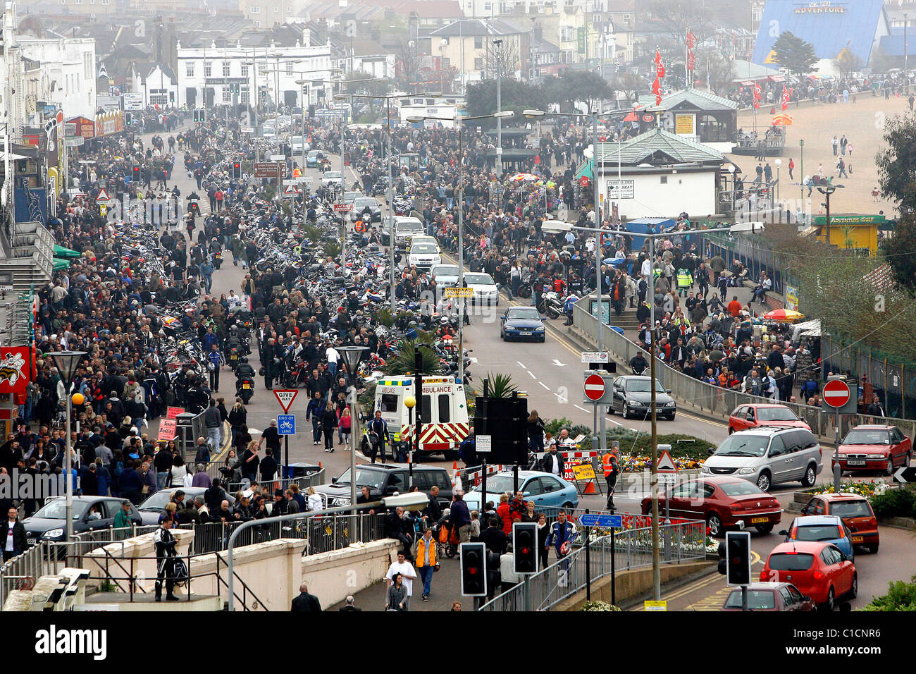 The annual 'Southend Shakedown', a mass motorbike ride in aid of the
