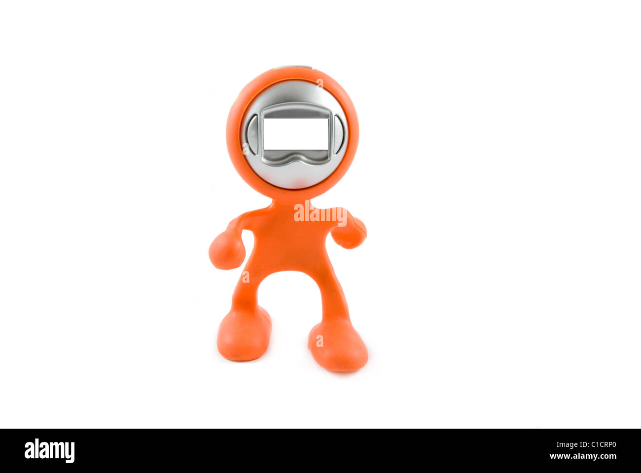 Funny orange toy on white background Stock Photo Alamy