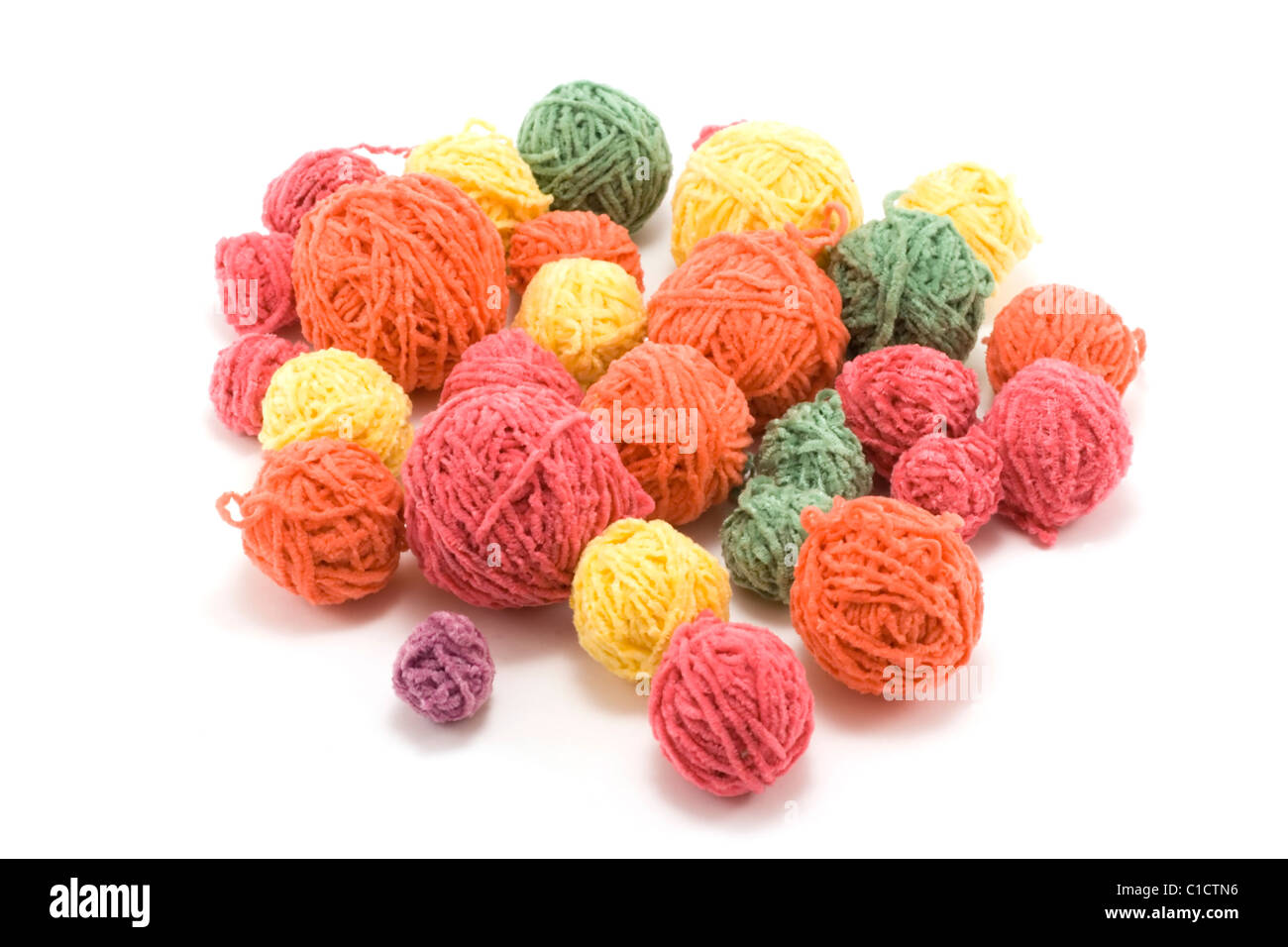 Ball of the colour threads insulated on white background Stock Photo ...