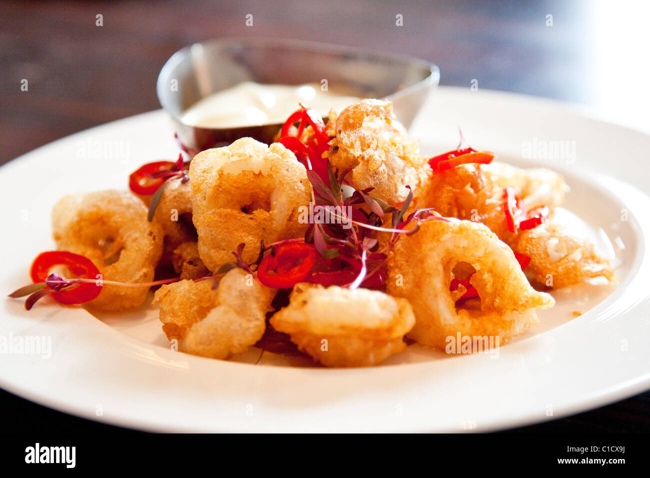 Crispy Calamari appetizer at J&G Steakhouse at the W Hotel, Washington DC Stock Photo