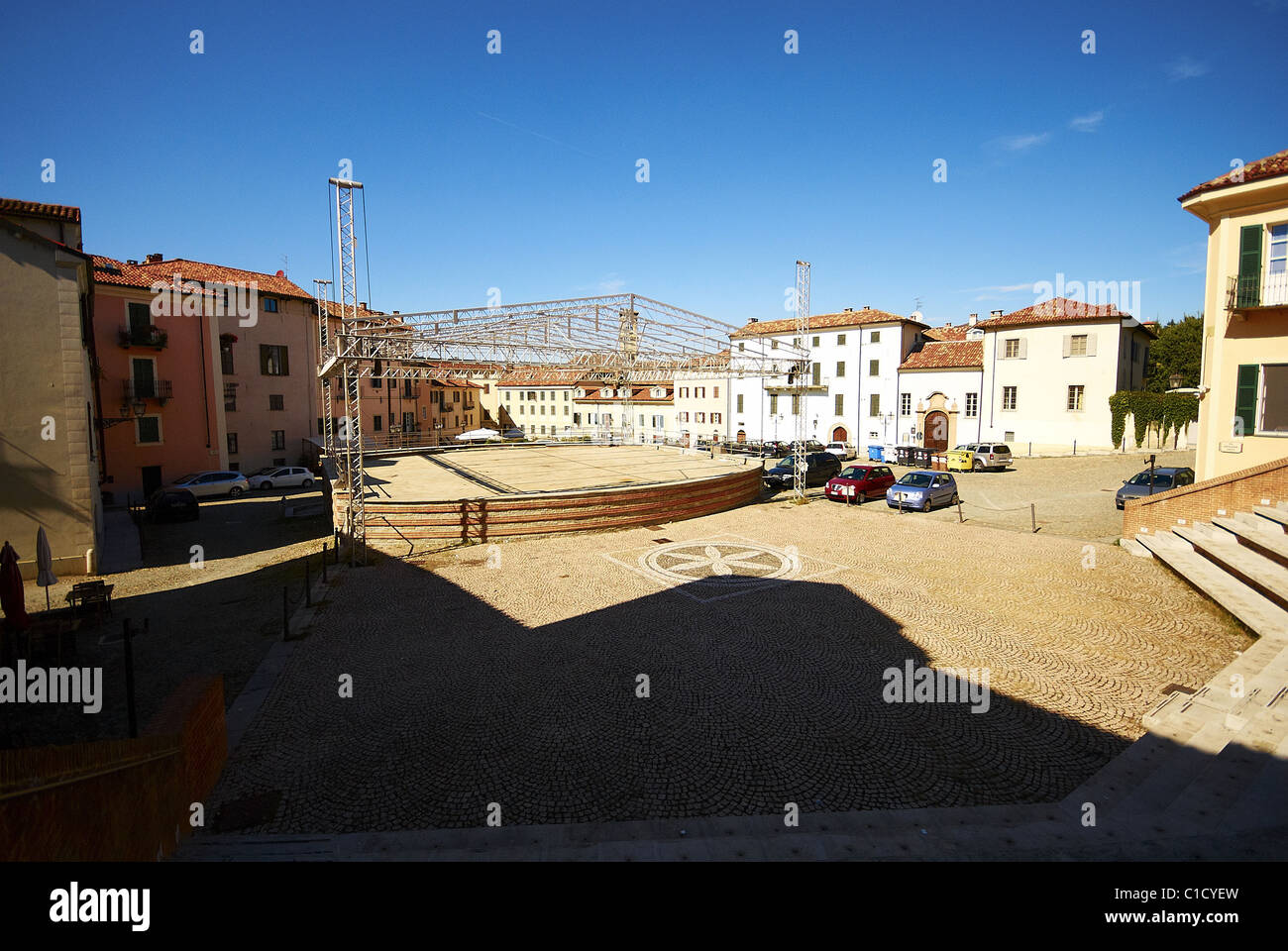 Acqui terme by the way, architectural details, Piedmont, Italy. Stock Photo