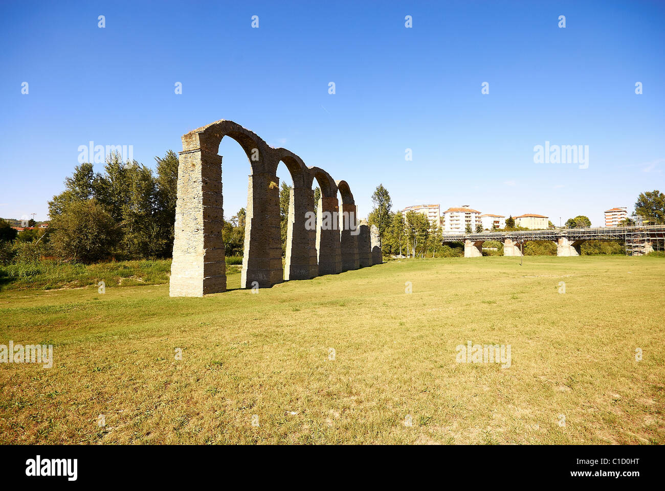 Acqui terme ancient ruins Aqueduct by the way contrasting enviroment details Italy Paolo Robaudi© Piedmont Romans empire the anc Stock Photo