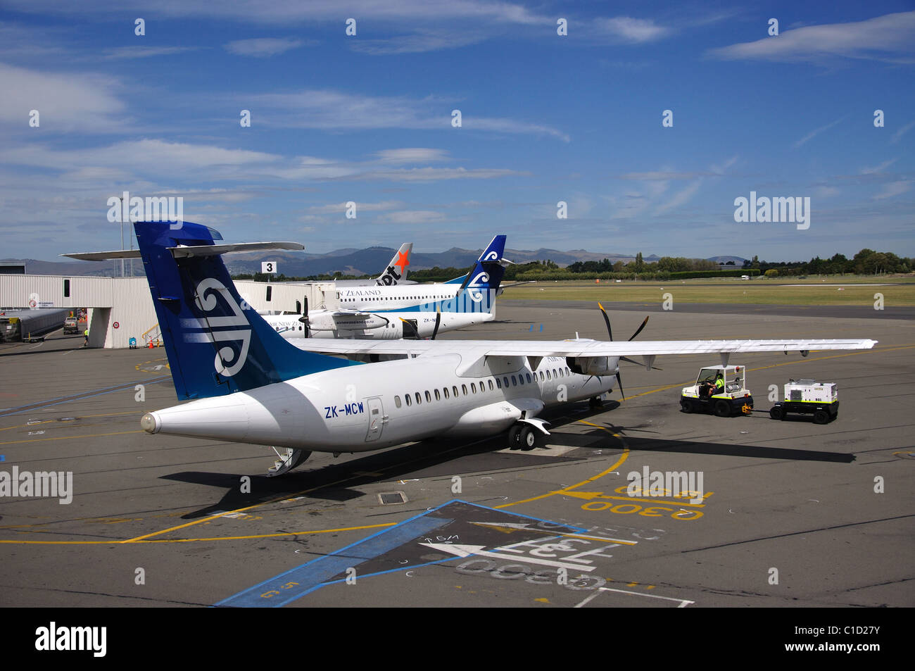 Air NZ aircraft on tarmac, Domestic Terminal, Christchurch Airport