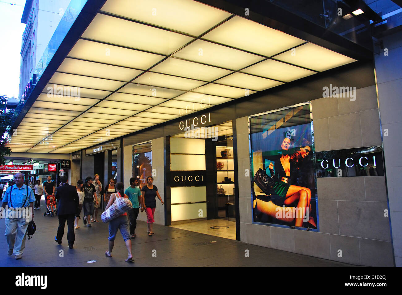 Gucci store, Queen Street, Central Business District, Auckland, Auckland Region, North Island, New Zealand Stock Photo