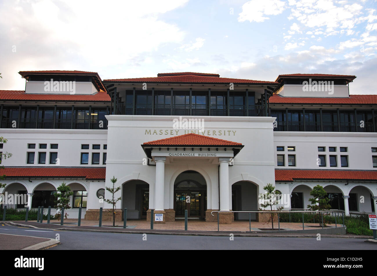 Quadrangle Building, Massey University, Albany, Auckland, Auckland Region, North Island, New Zealand Stock Photo