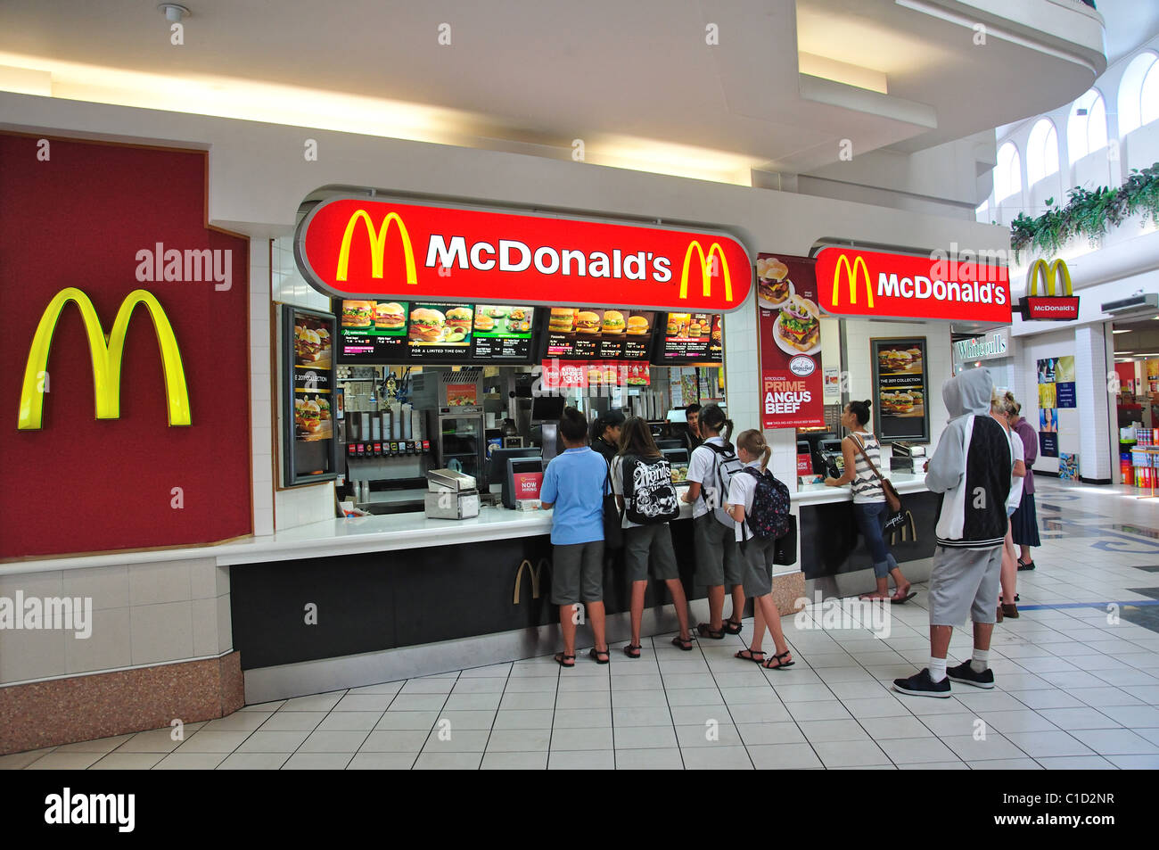 McDonald's Restaurant, Food Court, The Strand Shopping Centre, Whangarei, Northland Region, North Island, New Zealand Stock Photo