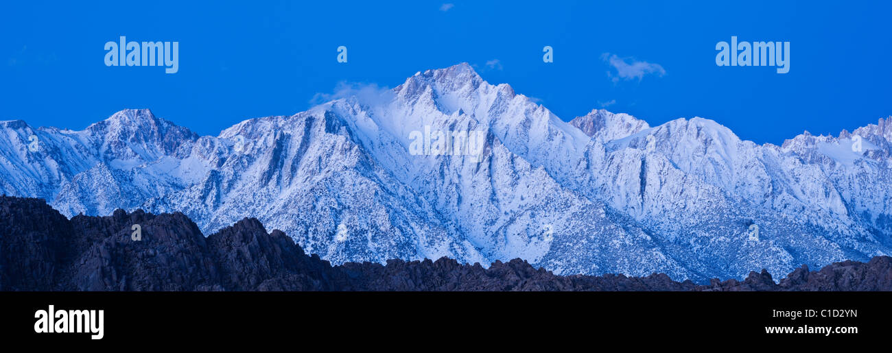 Lone Pine peak in pre-dawn light, Sierra Nevada mountains, California Stock Photo