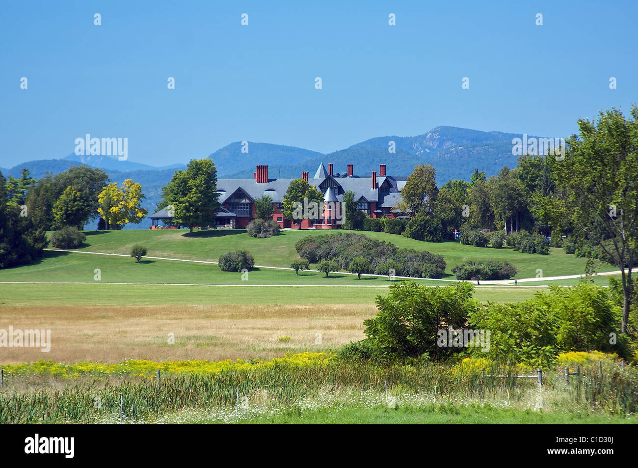 The Inn at Shelburne Farms, on Lake Champlain in Northern Vermont Stock Photo