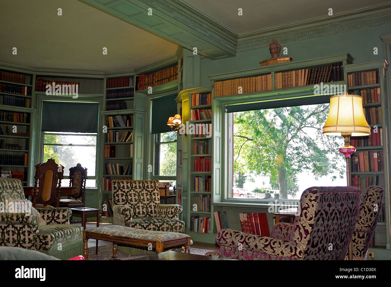 The library at the historic Inn at Shelburne Farms Stock Photo Alamy