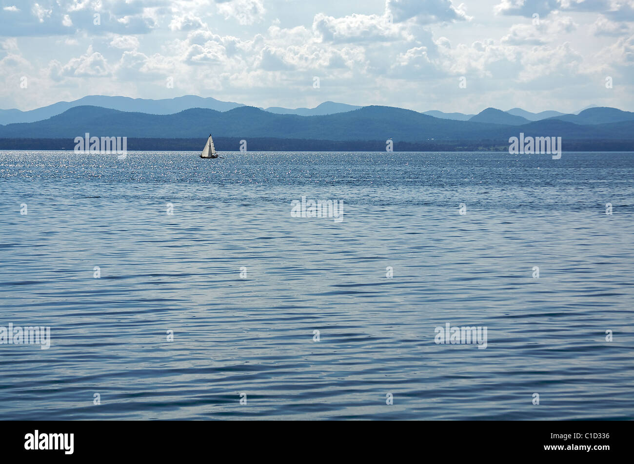 A sailboat on Lake Champlain Stock Photo Alamy
