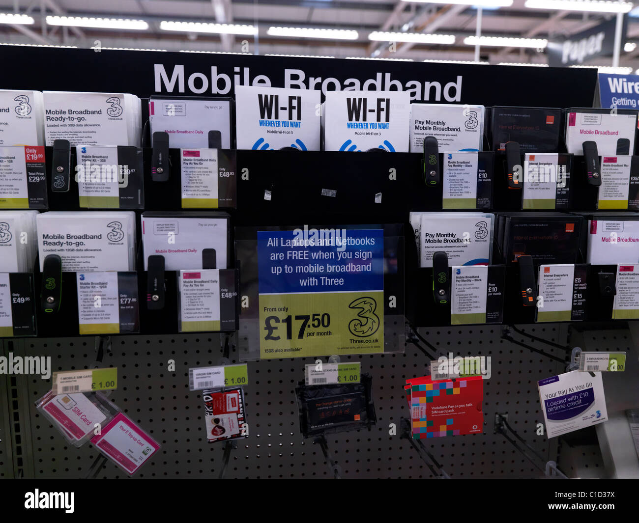 Mobile Broadband USB Modems And Sim Cards On Sale In Computer Shop