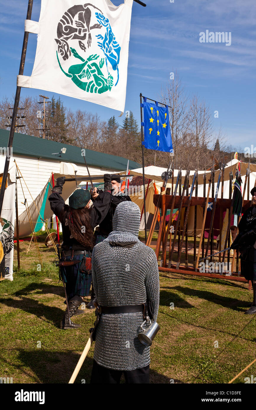 Swordsman practicing their craft at the Sonora California Celtic Faire