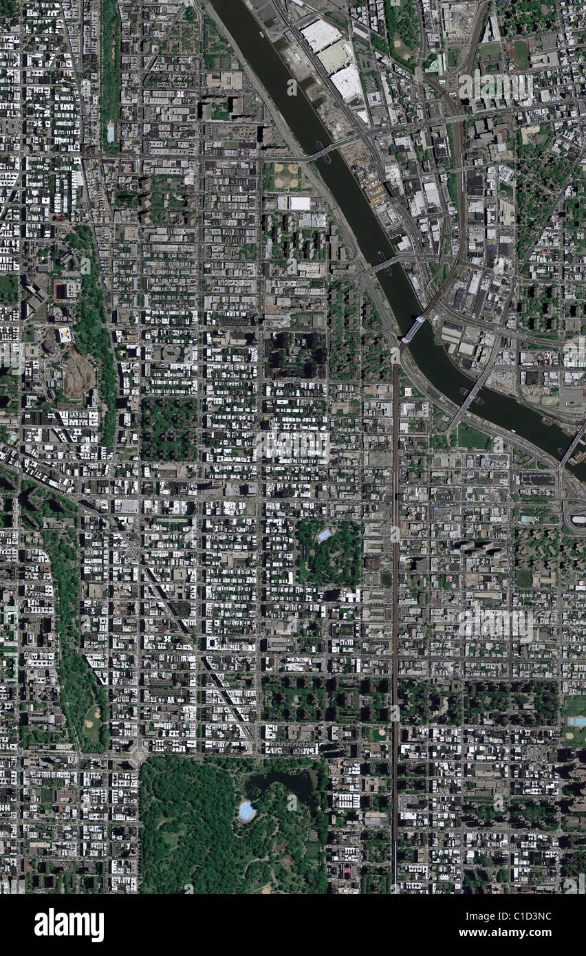 aerial map view above Harlem Bronx New York City Stock Photo - Alamy