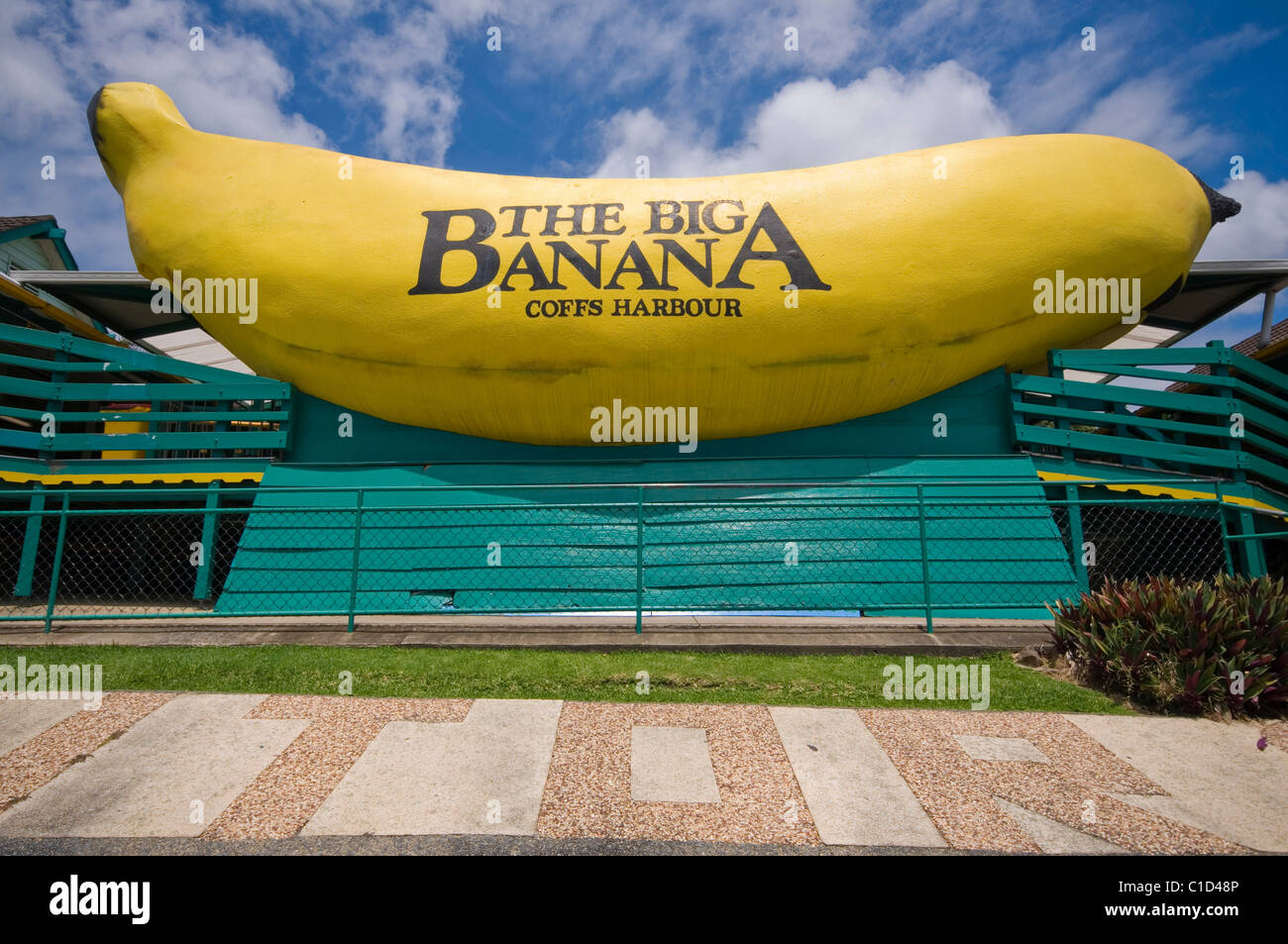 Well-known landmark The Big Banana near Coffs Harbour New South Wales Australia Stock Photo