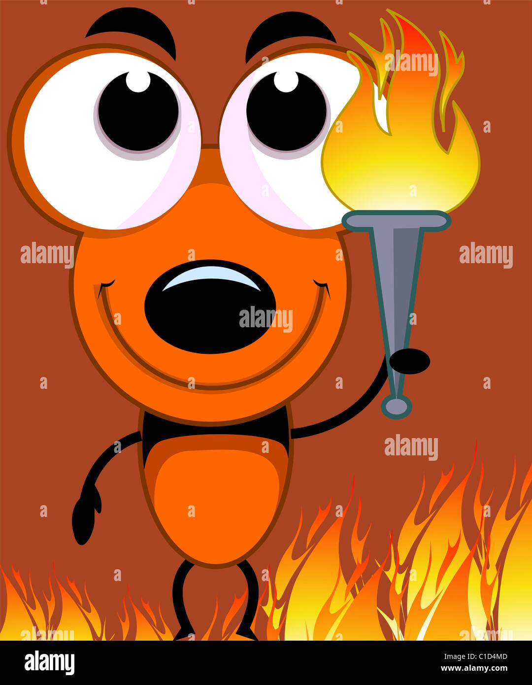 fantasy of mouse with fire torch Stock Photo - Alamy