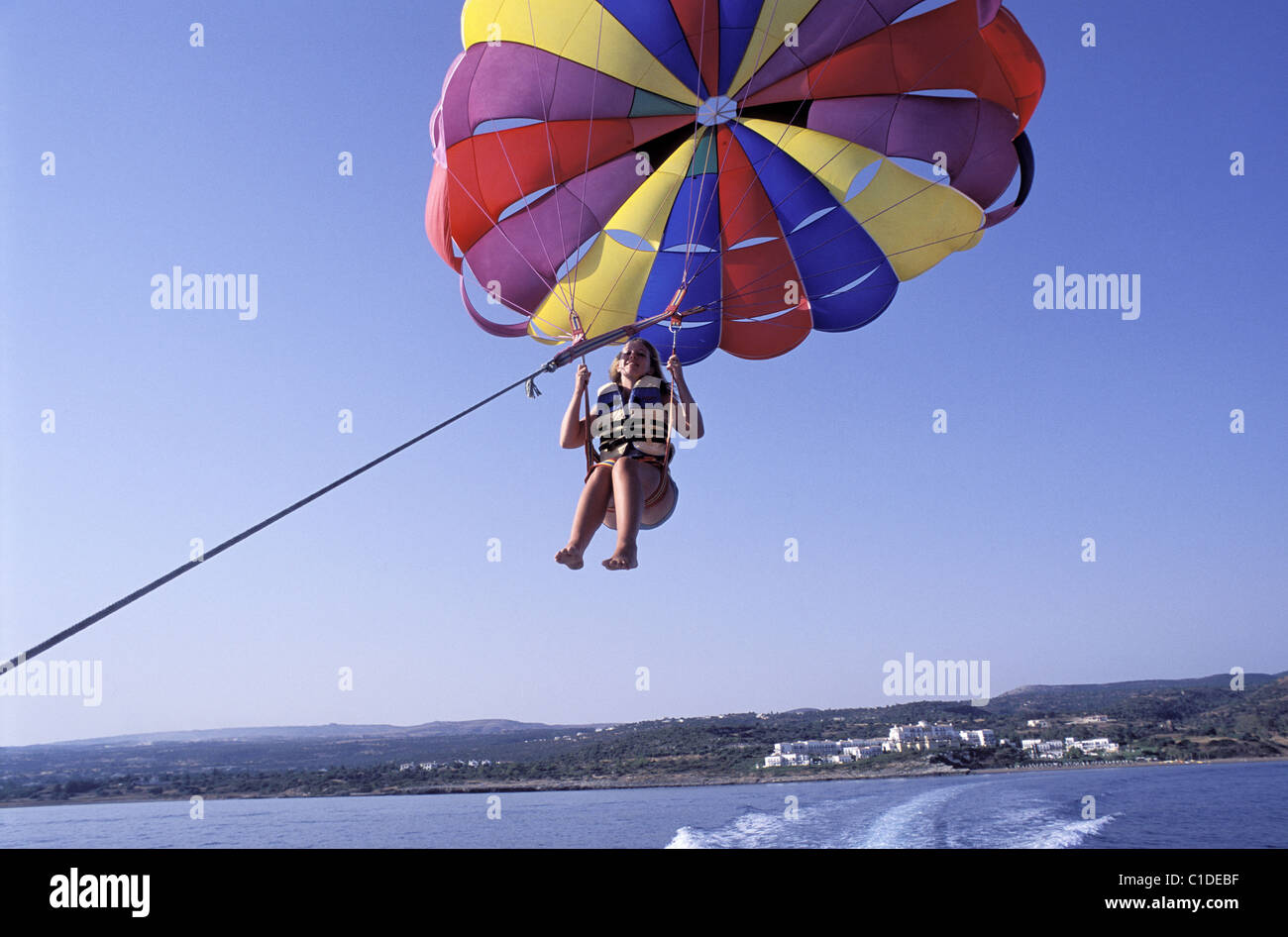 Cyprus, Lakki, Anassa Hotel, parasailing Stock Photo
