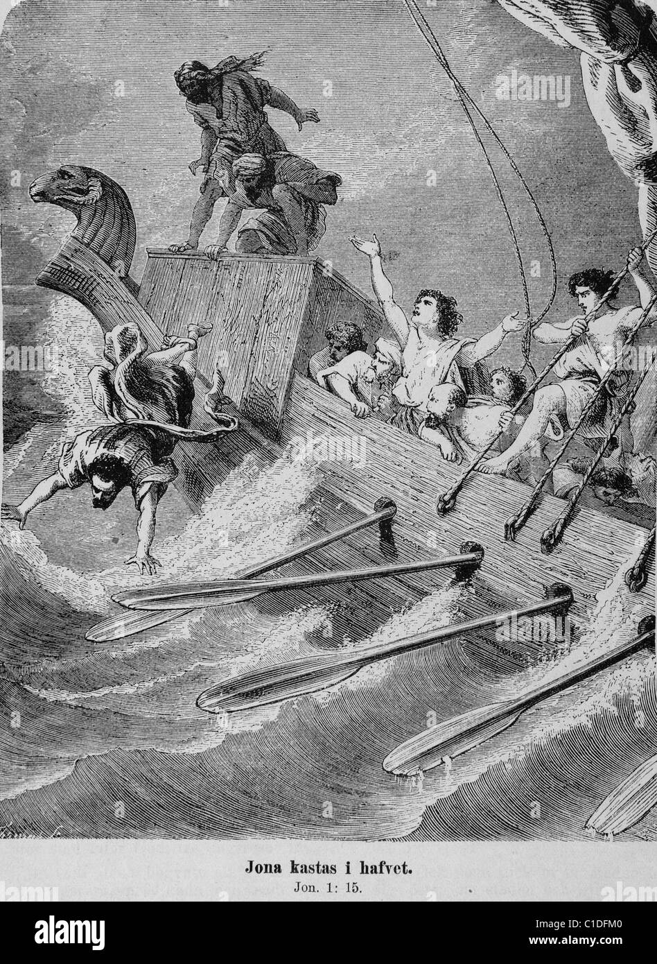 Jona thrown into the sea Stock Photo Alamy