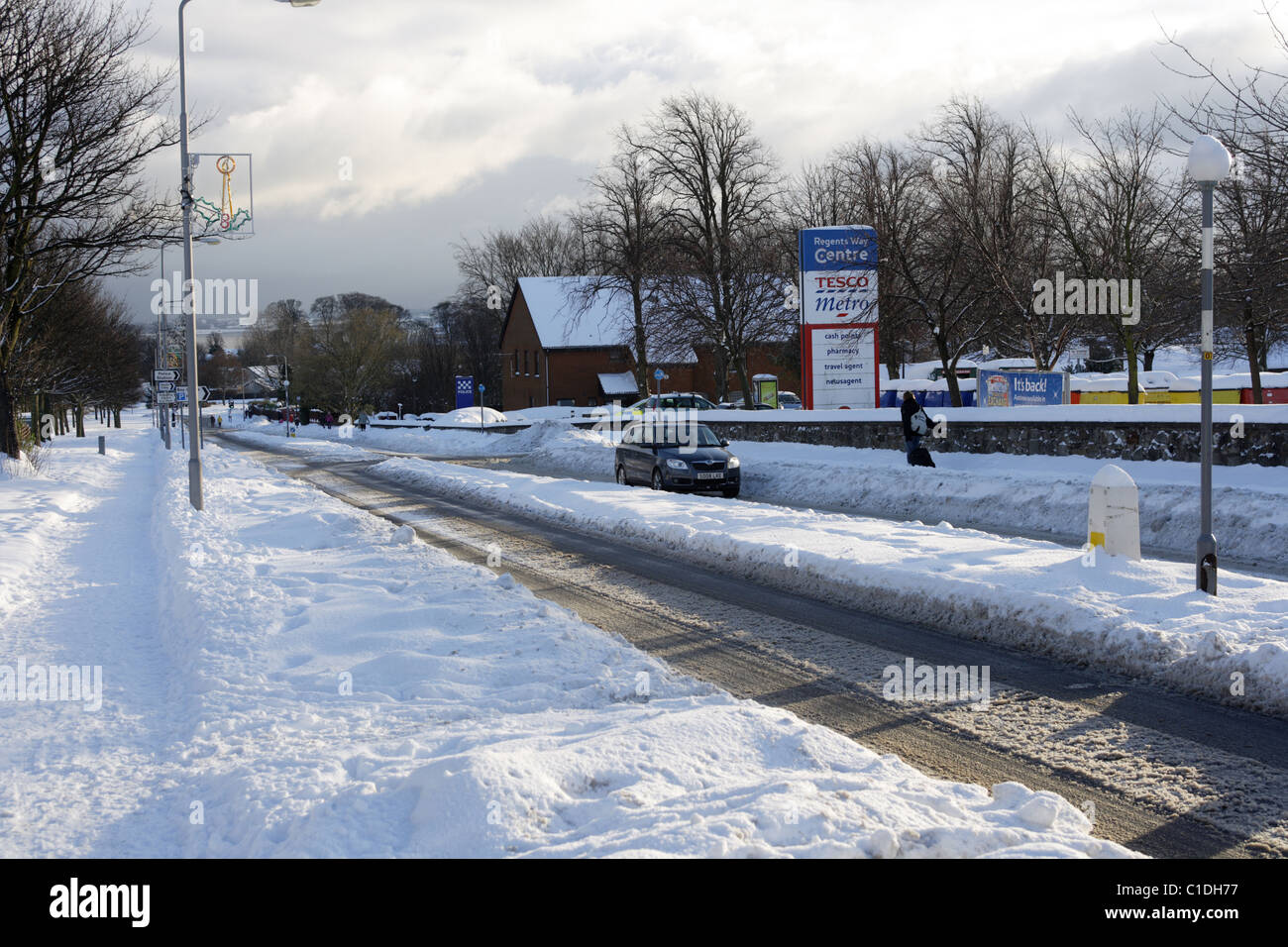 Winter roads in Fife. Stock Photo