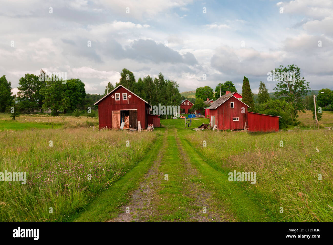 Farm in Varmland, Sweden. Stock Photo