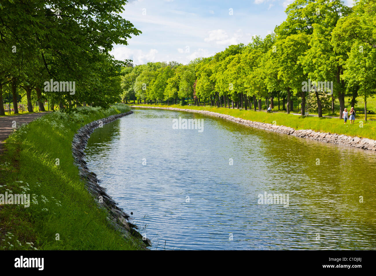 The canal through Djurgarden, Stockholm, Sweden. Stock Photo